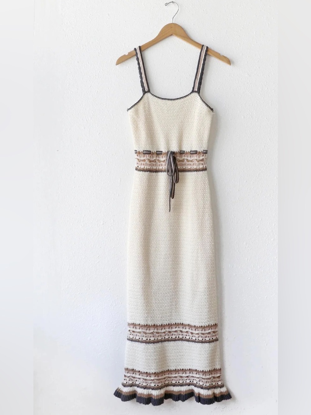 Crochet Knit Midi Dress